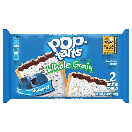 Kelloggs Pop-Tarts Whole Grain Frosted Blueberry Pastry 2 Count, PK72 3800017199
